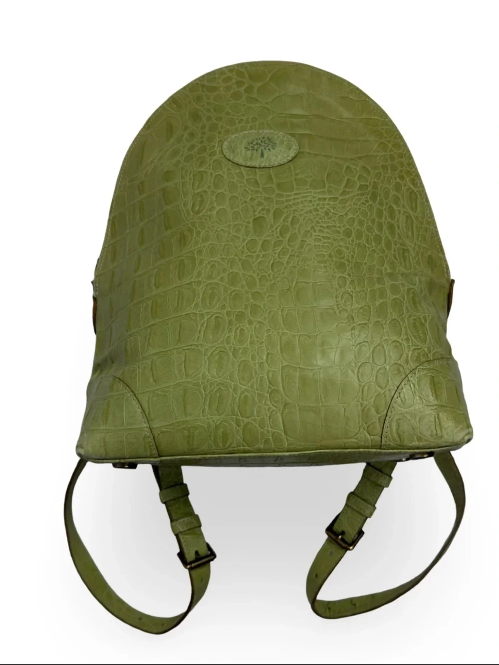 Mulberry Lime Green Croc-Embossed Leather Backpack